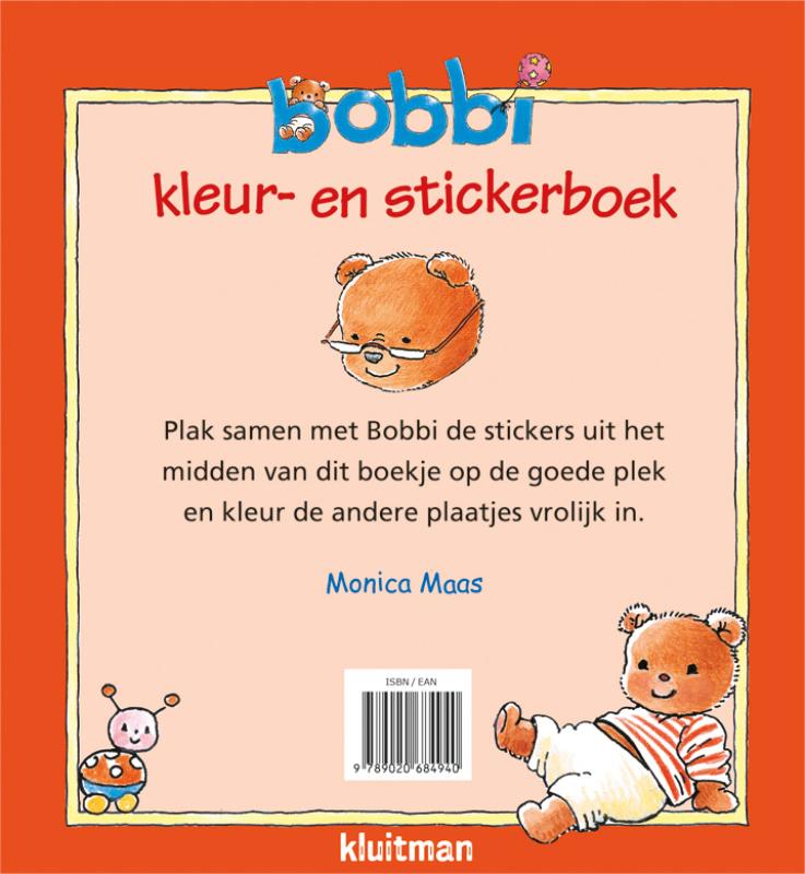 Achterkant van Bobbi kleur- en stickerboek