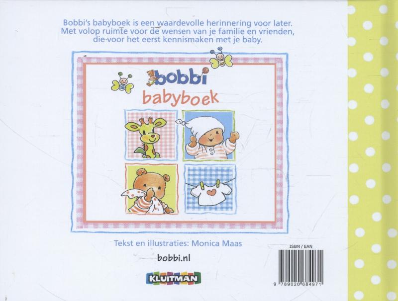 Achterkant van Bobbi babyboek