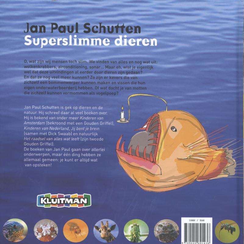 Achterkant van Superslimme dieren