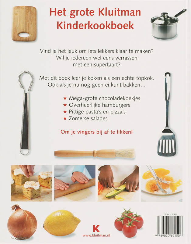Achterkant van Het grote Kluitman Kinderkookboek