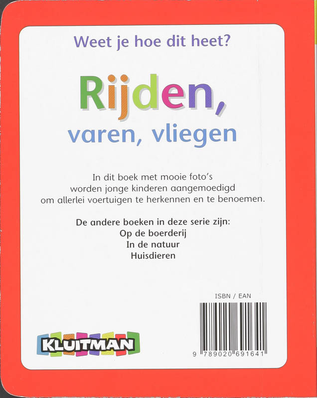 Achterkant van Rijden, varen, vliegen