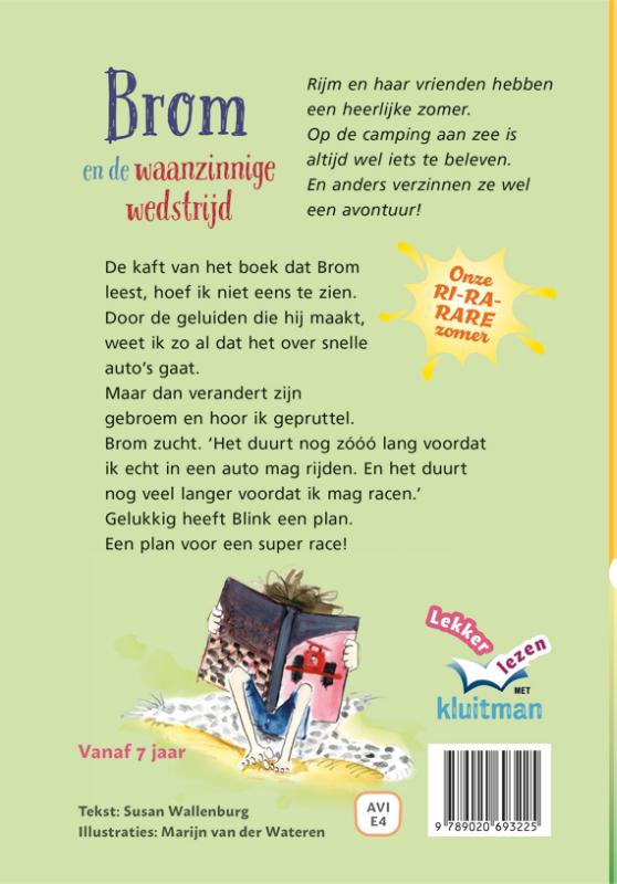 Achterkant van Onze RI-RA-RARE zomer. Brom en de waanzinnige wedstrijd