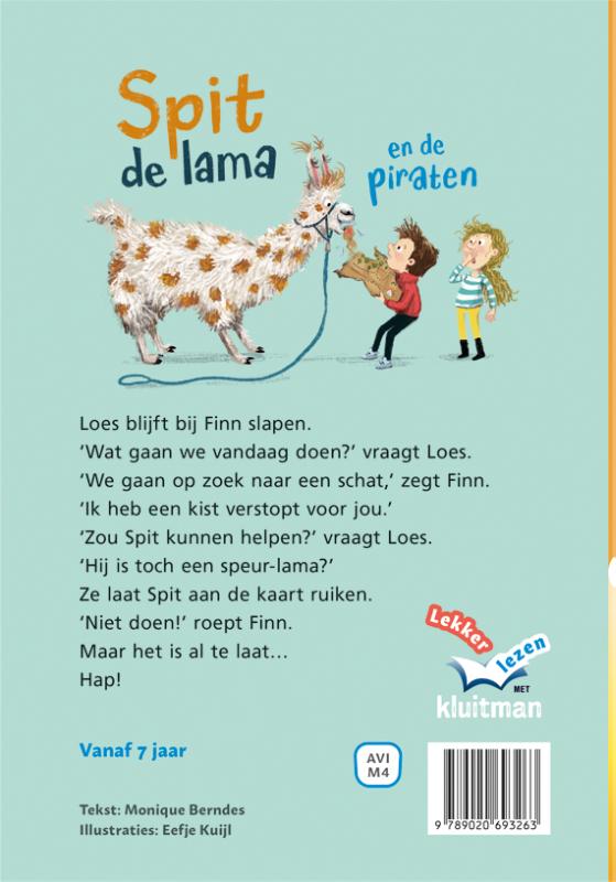 Achterkant van Spit de lama en de piraten