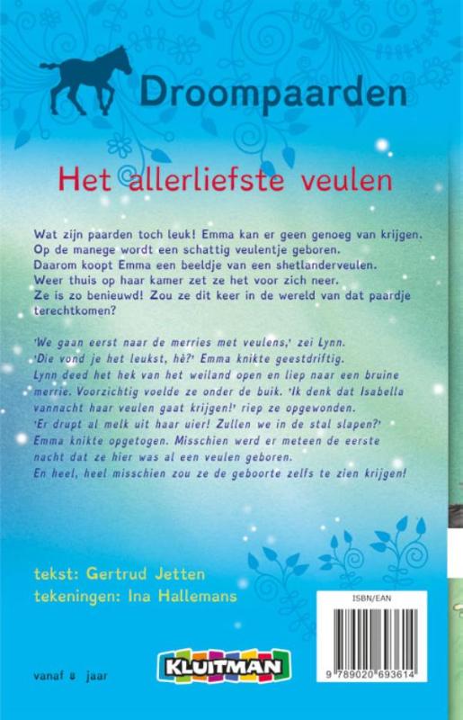 Achterkant van Droompaarden. Het allerliefste veulen DYSLEXIE