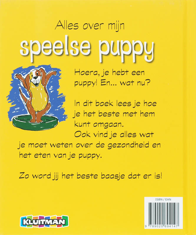 Achterkant van Alles over mijn speelse puppy