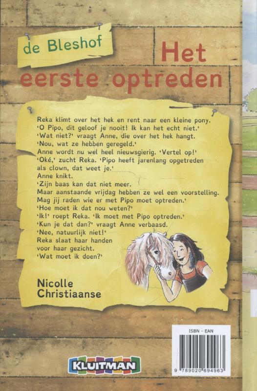 Achterkant van Het eerste optreden