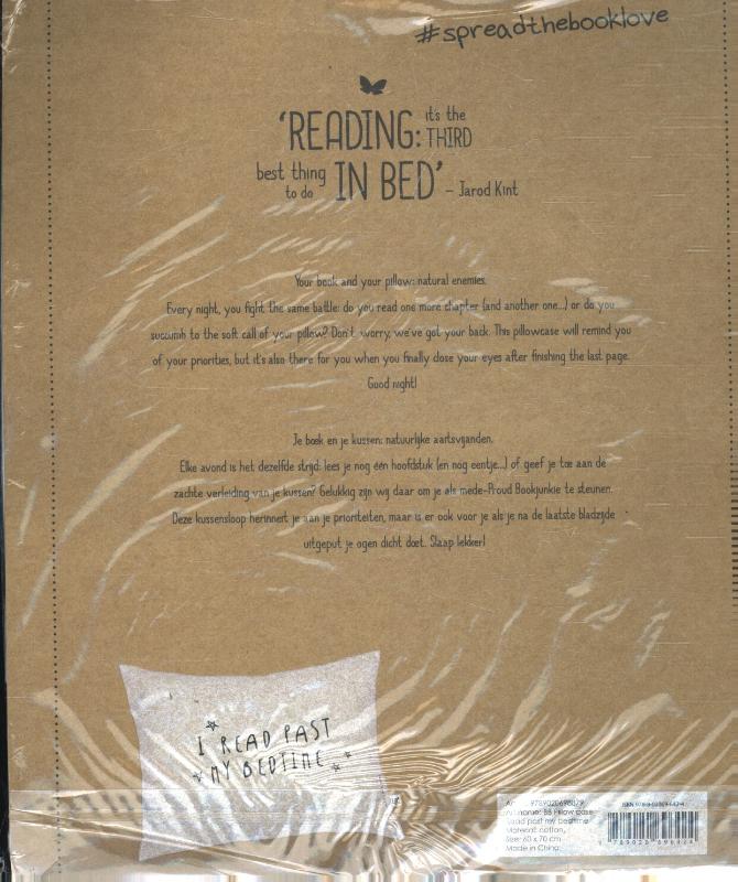 Achterkant van Kussensloop I read past my bedtime per 10 stuks