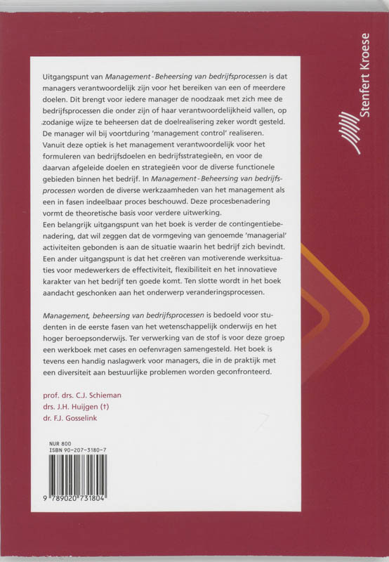 Achterkant van Beheersing van bedrijfsprocessen