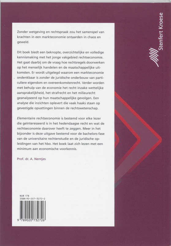 Achterkant van Elementaire rechtseconomie