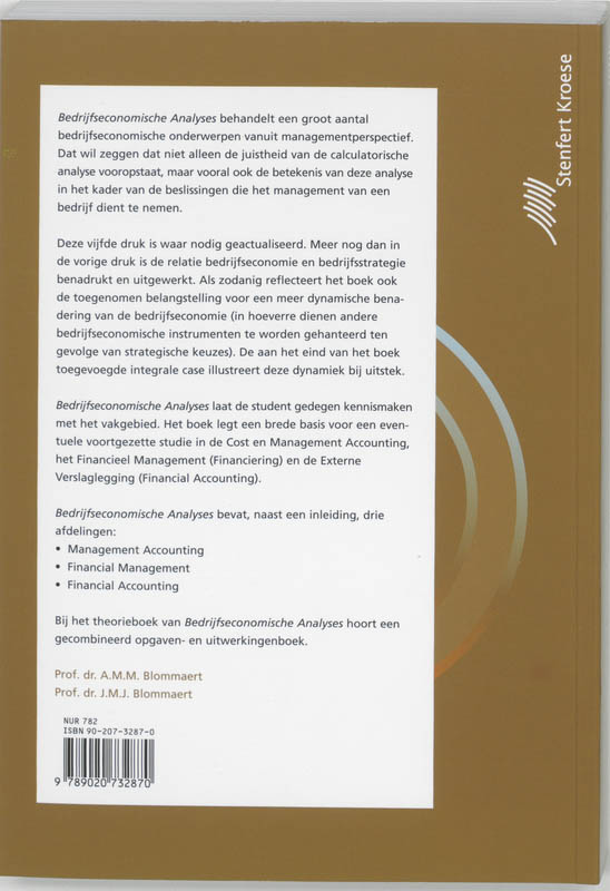 Achterkant van Bedrijfseconomische Analyses