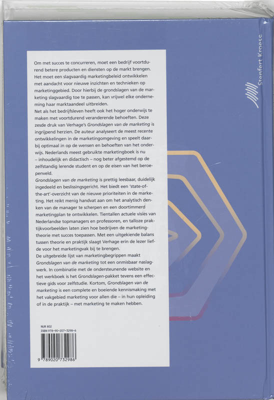 Achterkant van Grondslagen van de marketing