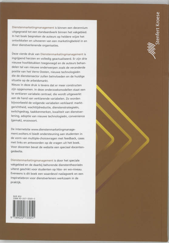 Achterkant van Dienstenmarketingmanagement