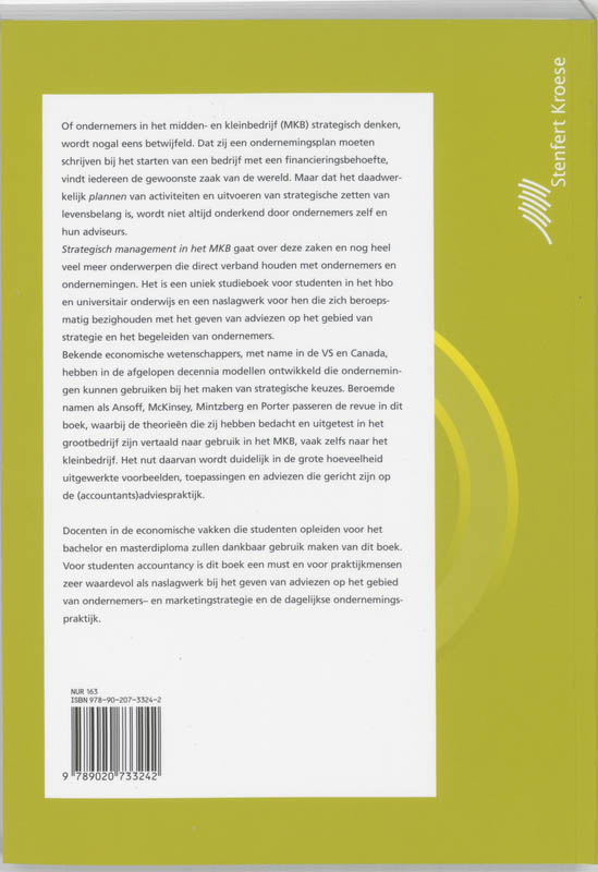 Achterkant van Strategisch management in het MKB