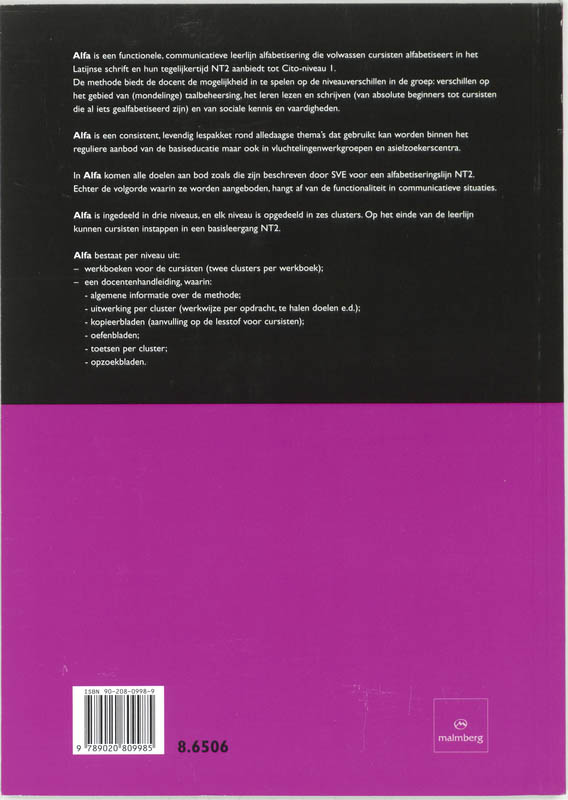 Achterkant van Werkboek