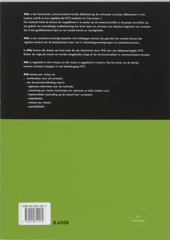 Achterkant van Werkboek