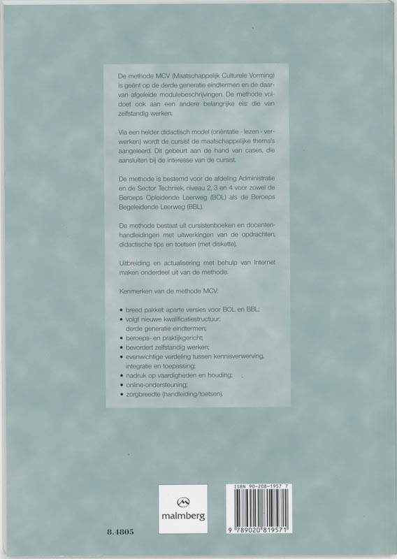 Achterkant van Cursistenboek 2