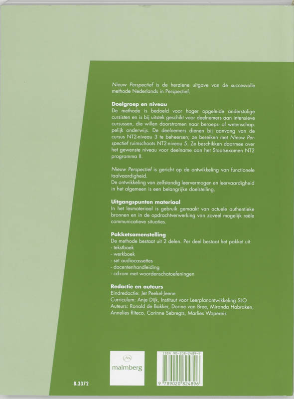 Achterkant van Werkboek