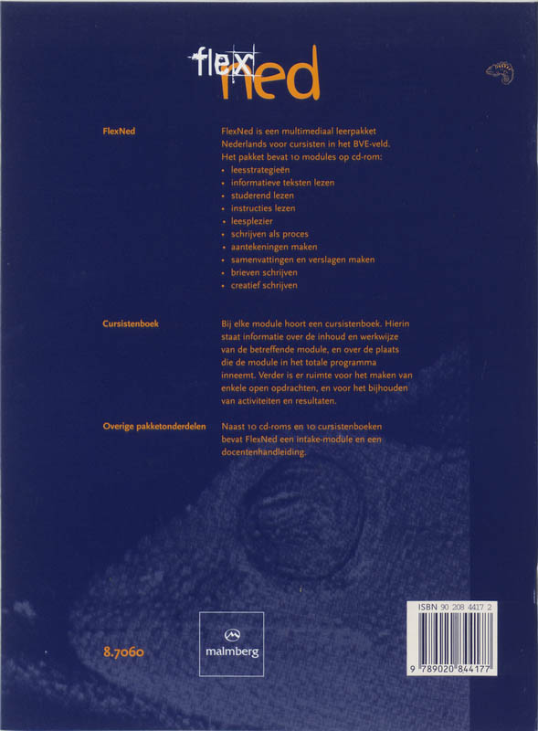 Achterkant van Cursistenboek