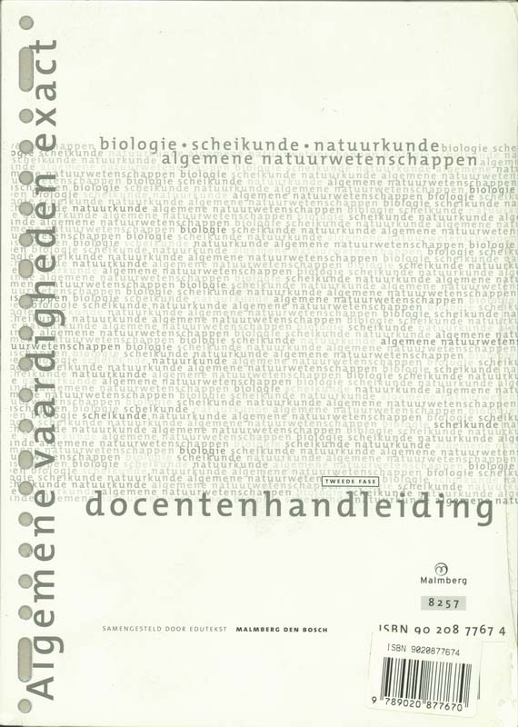 Achterkant van Docentenboek