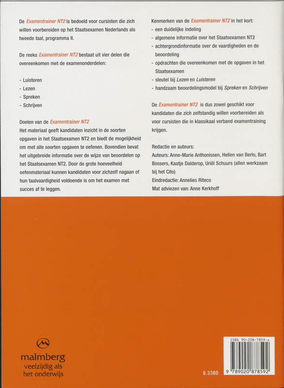 Achterkant van Leerlingenboek