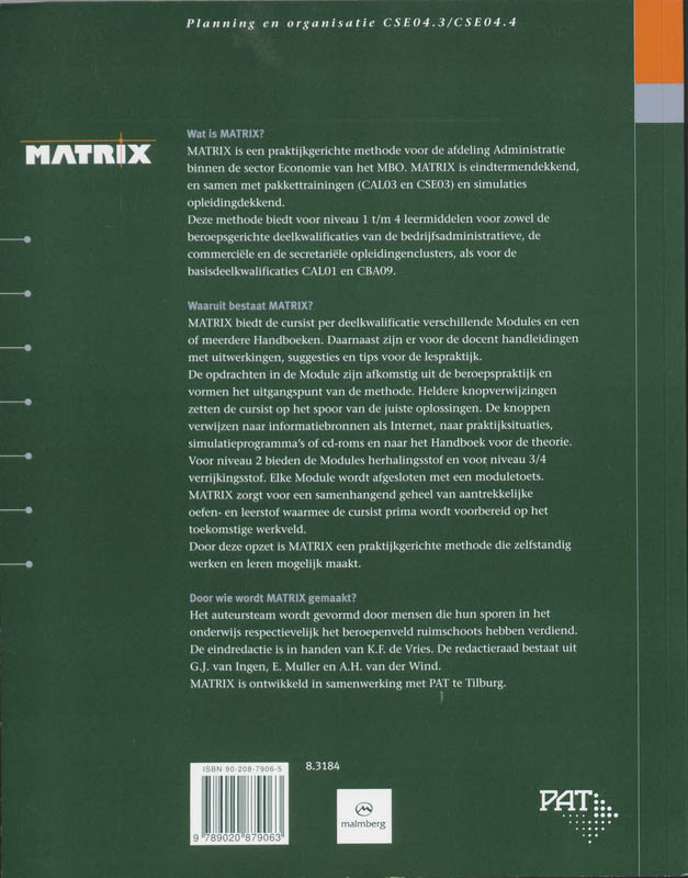 Achterkant van Module 1 niveau 3/4