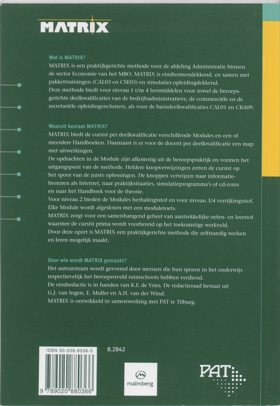 Achterkant van Handboek