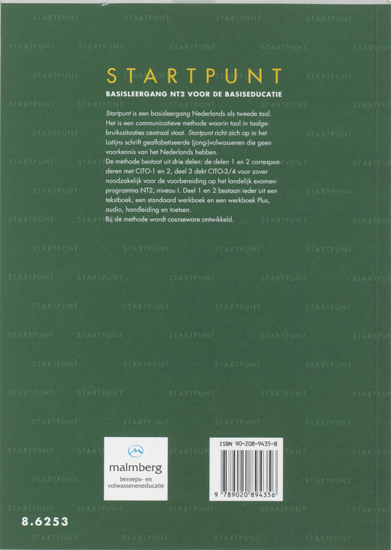 Achterkant van Tekstboek