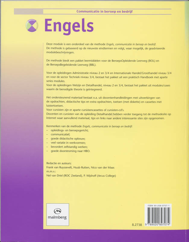 Achterkant van Detailhandel niveau 3/4 leerjaar 2