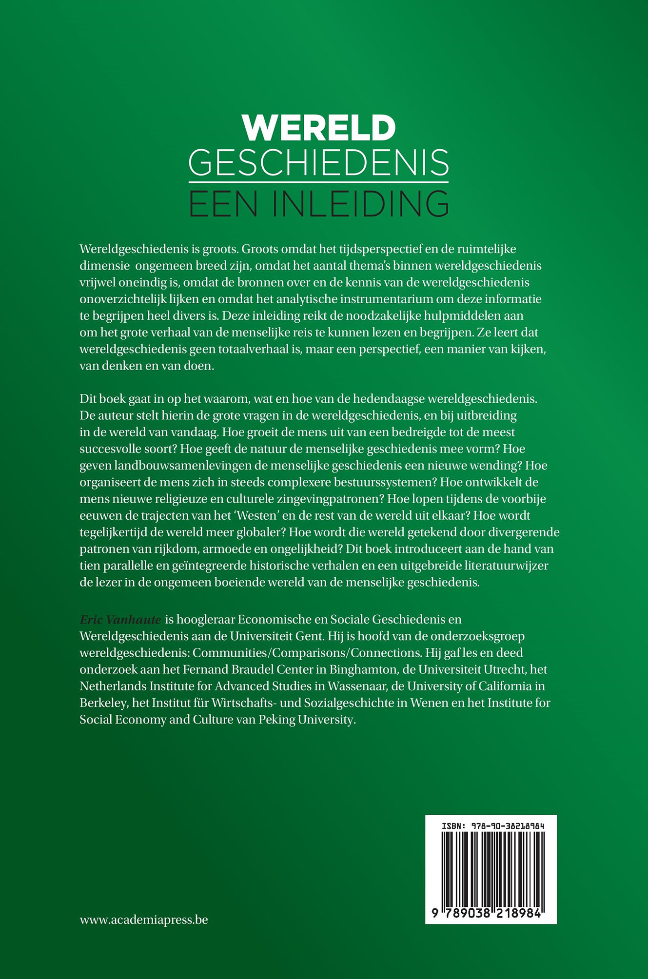 Achterkant van Wereldgeschiedenis