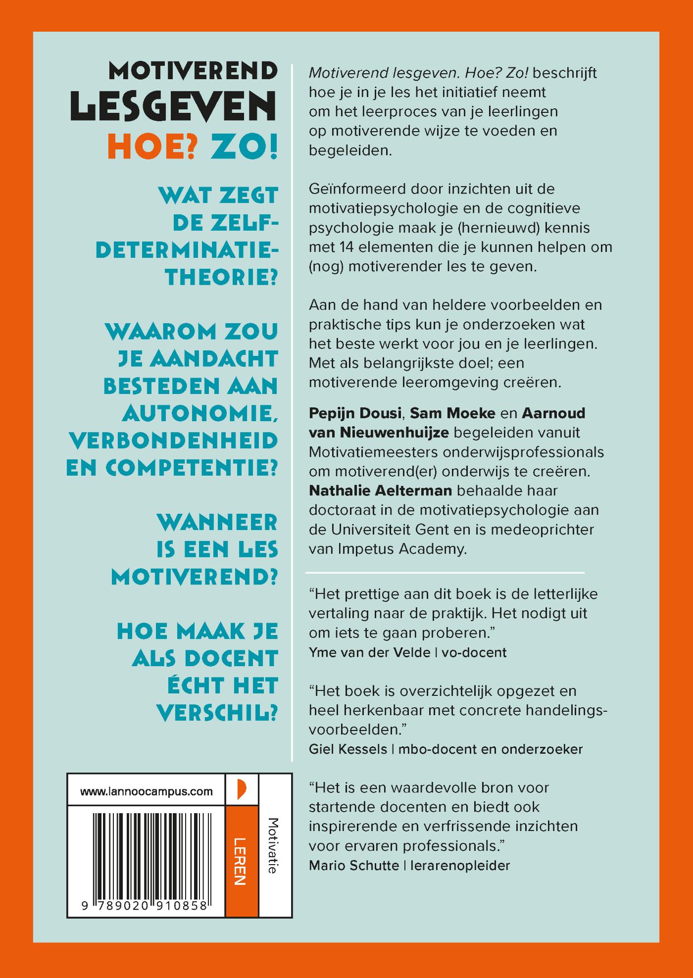 Achterkant van Motiverend lesgeven. Hoe? Zo!