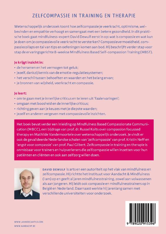 Achterkant van Zelfcompassie in training en therapie