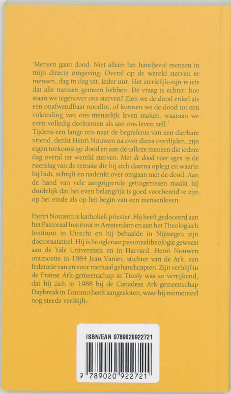 Achterkant van Met de dood voor ogen