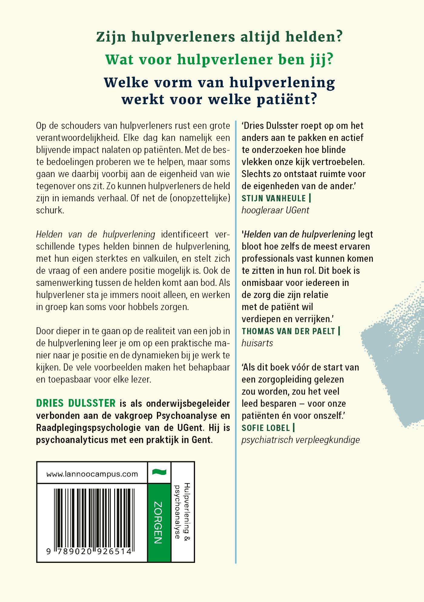 Achterkant van Helden van de hulpverlening