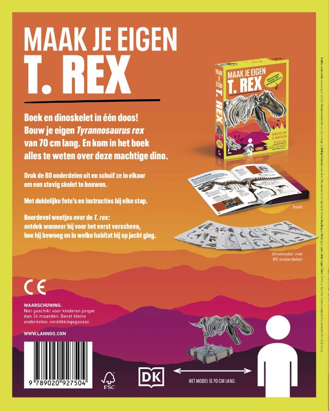 Achterkant van Maak je eigen T. rex