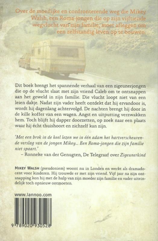 Achterkant van Zigeunerkind op de vlucht