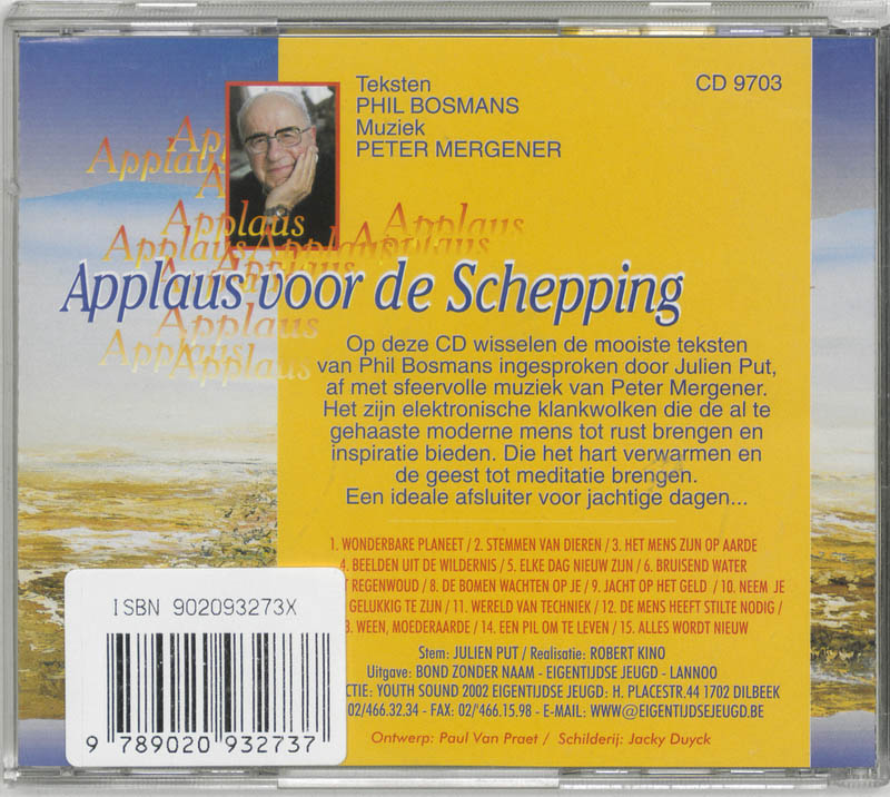 Achterkant van Applaus voor de schepping