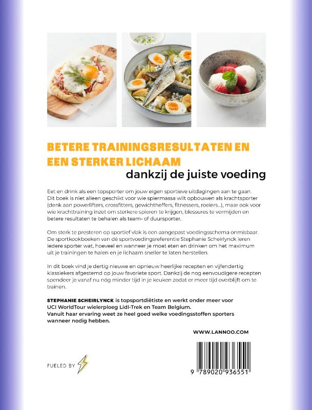 Achterkant van Het sportkookboek voor krachttraining