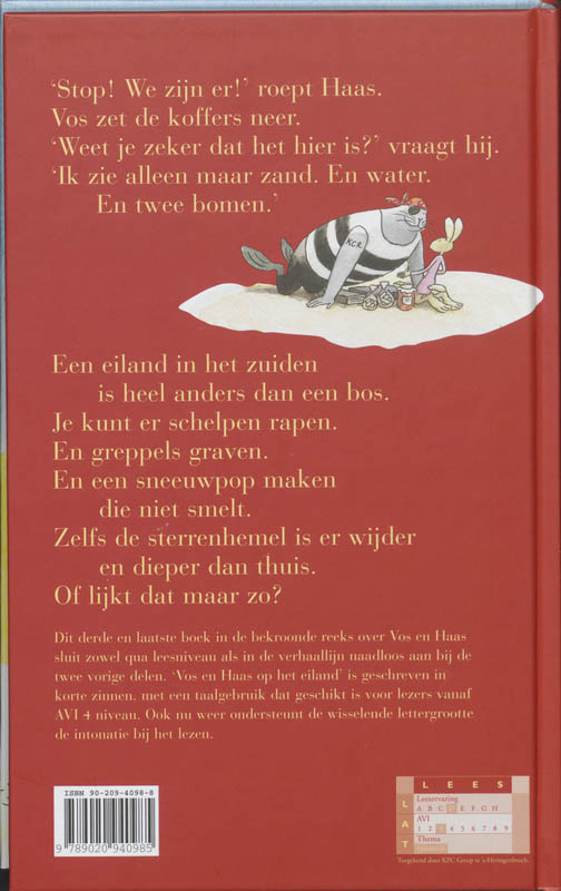 Achterkant van Vos en Haas op het eiland