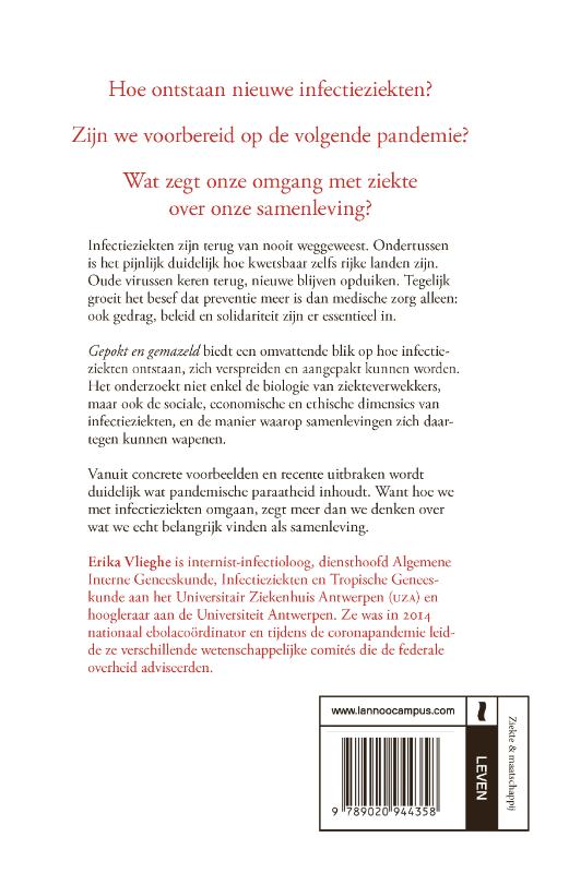 Achterkant van Gepokt en gemazeld