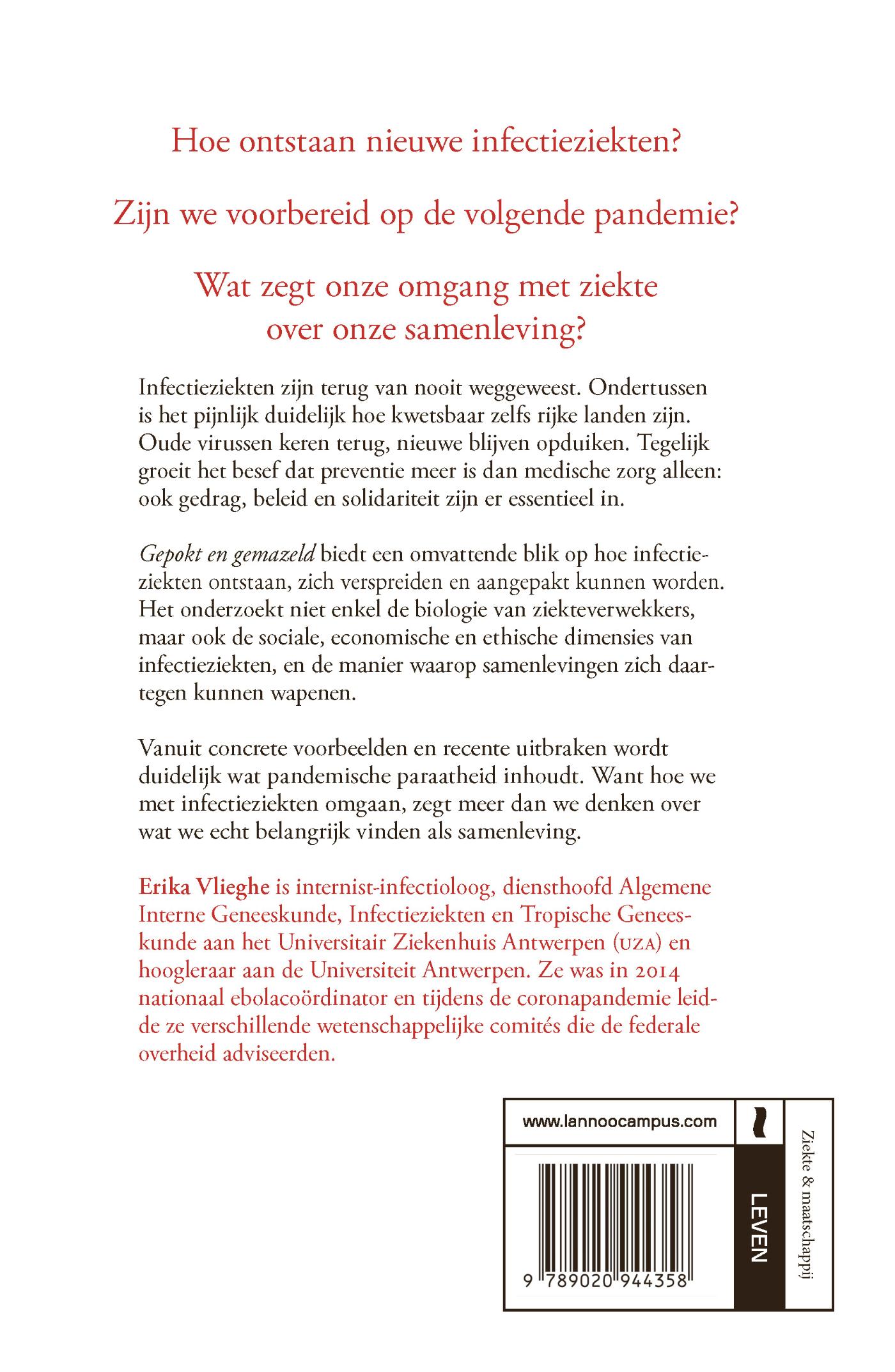 Achterkant van Gepokt en gemazeld