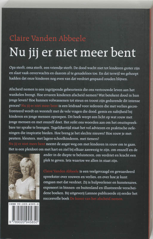 Achterkant van Nu jij er niet meer bent