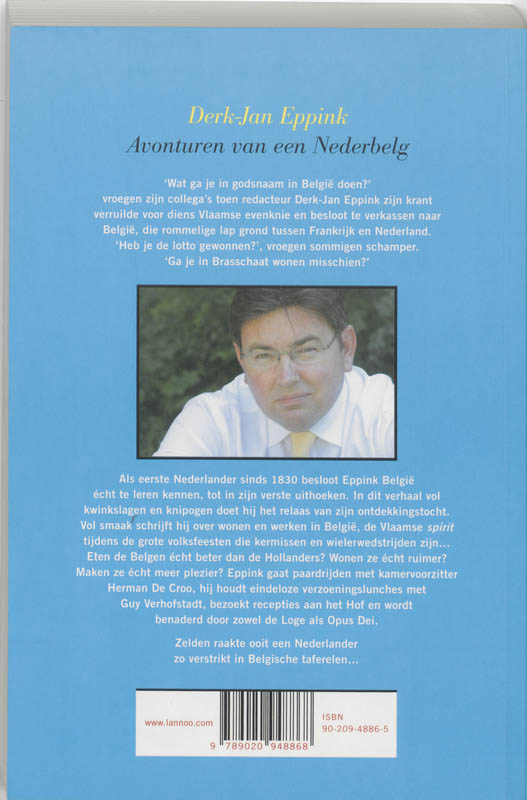 Achterkant van Avonturen van een Nederbelg