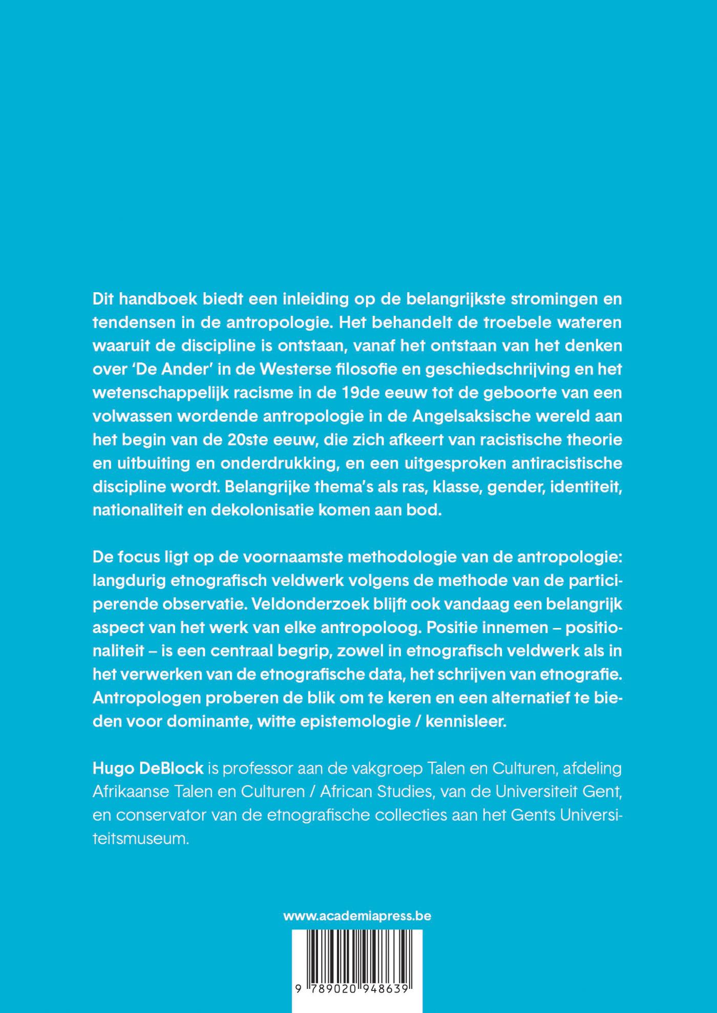 Achterkant van Inleiding tot de antropologie
