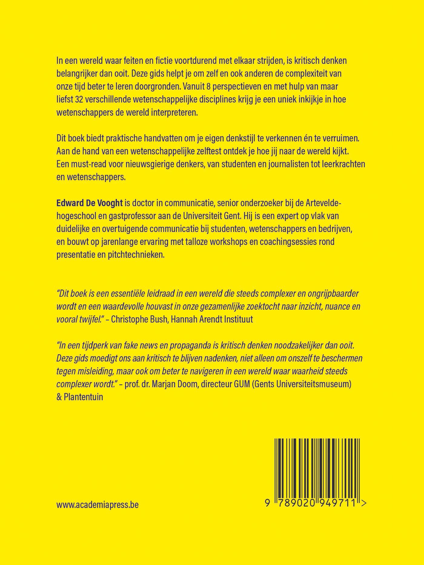 Achterkant van Kritisch leren denken