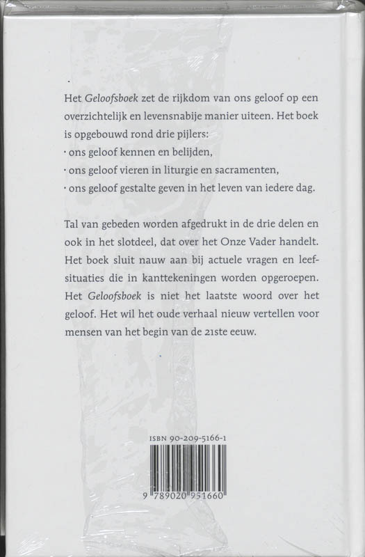 Achterkant van Geloofsboek
