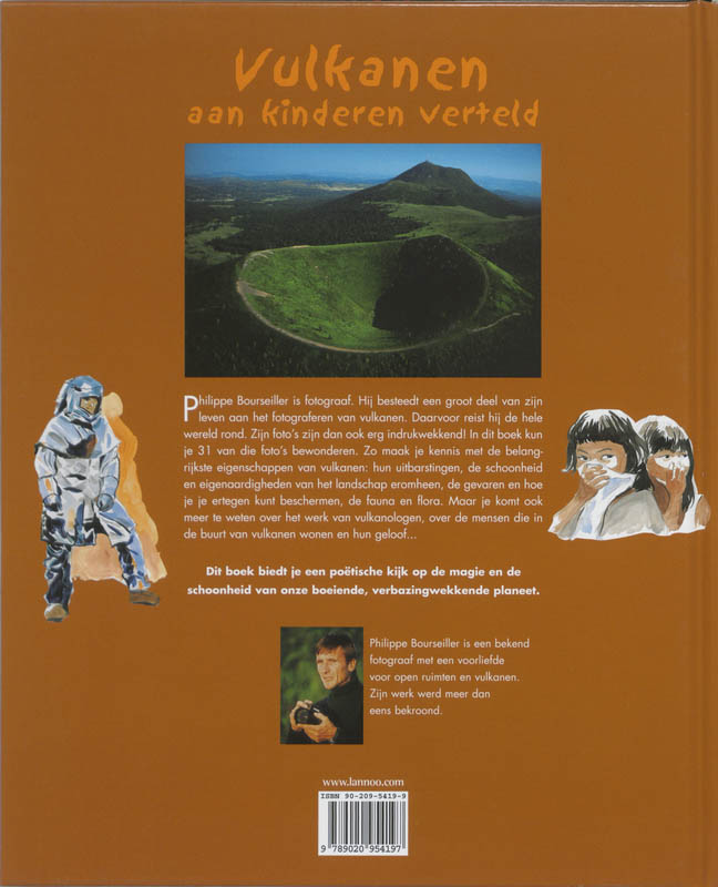 Achterkant van Vulkanen aan kinderen verteld