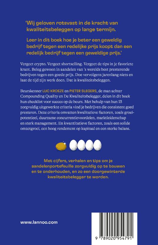 Achterkant van De kunst van het kwaliteitsbeleggen