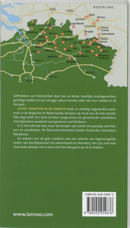 Achterkant van Actief genieten in de Kempen
