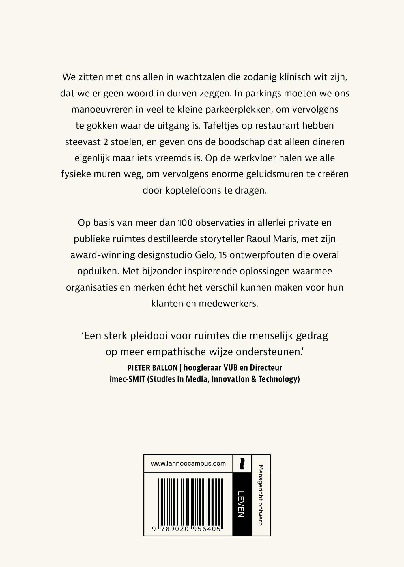 Achterkant van Op mensenmaat