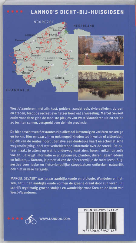 Achterkant van Fietsgids West-Vlaanderen